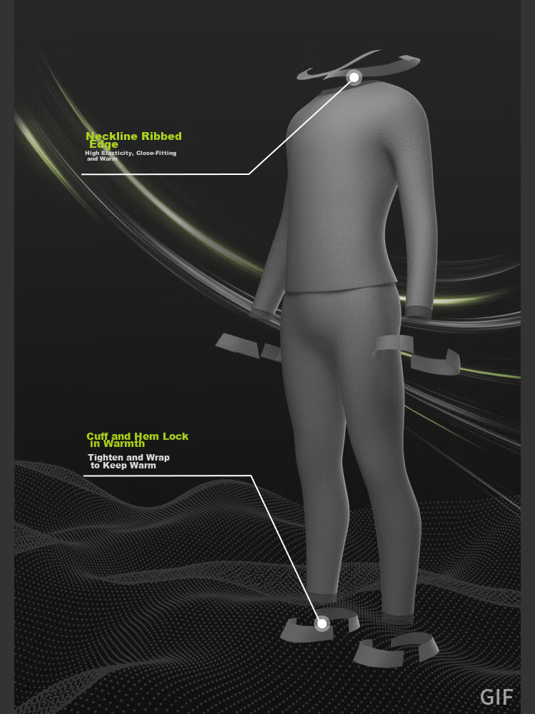 Beneunder Men's Outdoor Sports Quick-Dry Sweat-Wicking Thermal Underwear Set SK001 Dusk Black L 15