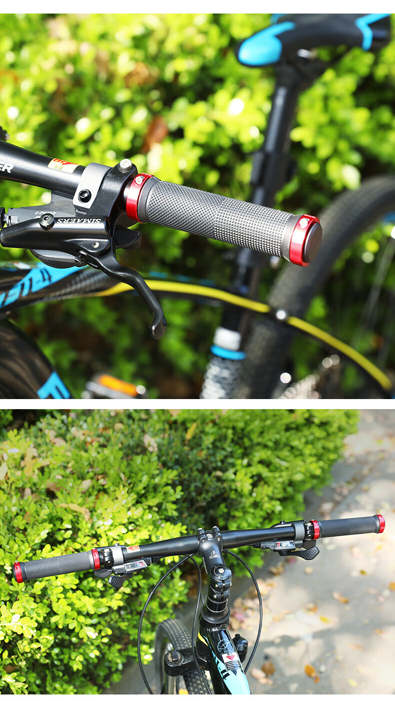 FOREVER Bicycle Handlebar Cover, Universal Mountain Bike Handlebar, Aluminum Alloy Locking Rubber Handlebar Grip, Non-Slip Handlebar Cover 2