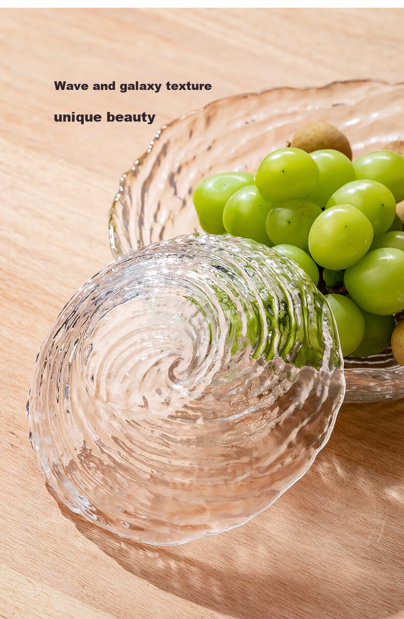 CRISTALGLASS Crystal Glass Fruit Plate, Home Living Room Coffee Table Fruit Dish, Light Luxury Dried Fruit Plate, Snack Storage Tray, High-End Large Size 4