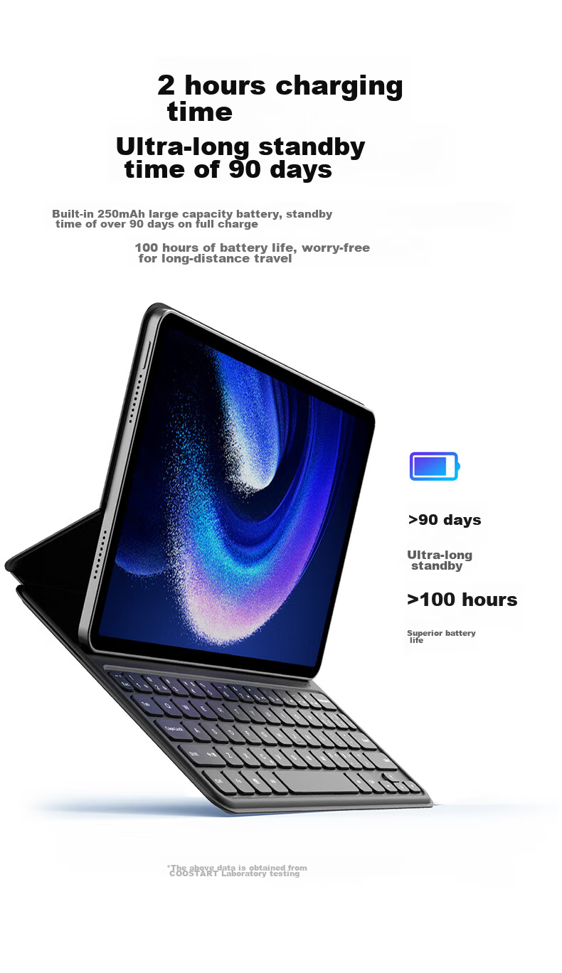 COOLSTART Magnetic Floating Keyboard Case for Xiaomi Pad 7s Pro 12.5-inch Bluetooth Smart Sleep All-in-One Protective Cover with Large High-Refresh Pressure-Sensitive Touchpad White 10