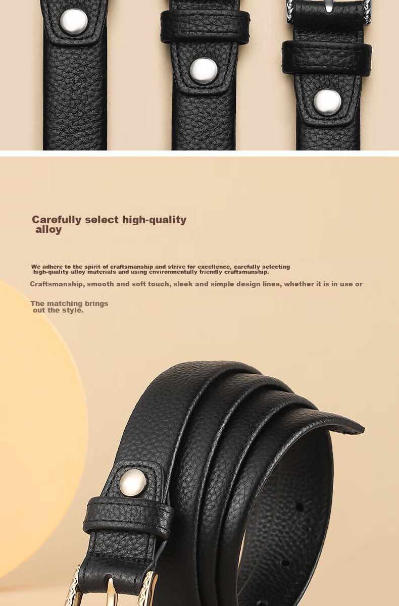 CARTELO Women's Leather Belt, Casual Trouser Waistband, Versatile And Fashionable Accessory, Gift for Wife Or Girlfriend 3