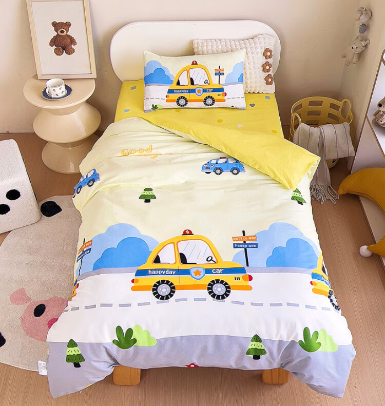 9I9 Children's Pure Cotton Duvet Cover, Baby Bedding Set, Kindergarten Bedding, Class A Nap Supplies, A85 Pink, 150*120 14