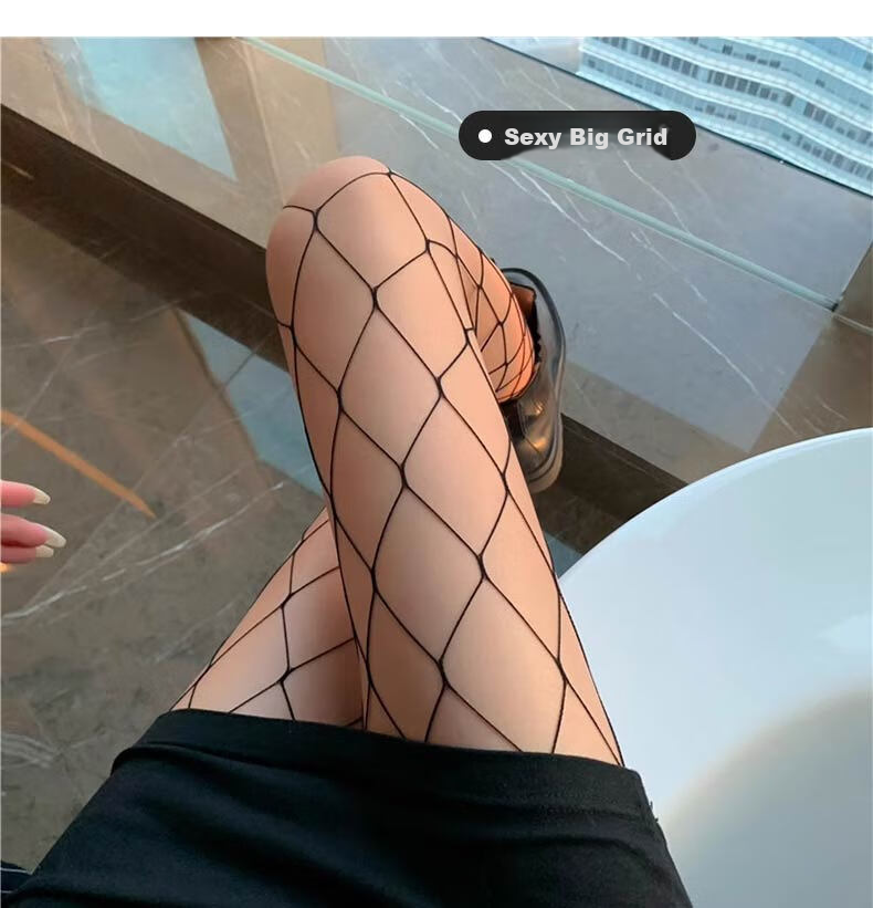 LangSha Black Silk Fishnet Stockings, Spring And Summer Black Silk Stockings for Women, Ultra-Thin Summer Ins Trendy Hollow-Out Tights, Small Mesh Pantyhose 13
