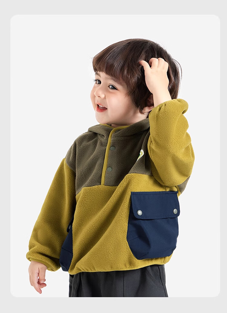 Ciciibear [Fleece-Lined] Boys' Hooded Sweatshirt, Children's Spring And Autumn Warm Jacket, Baby Casual Stylish 2024 New Style 8