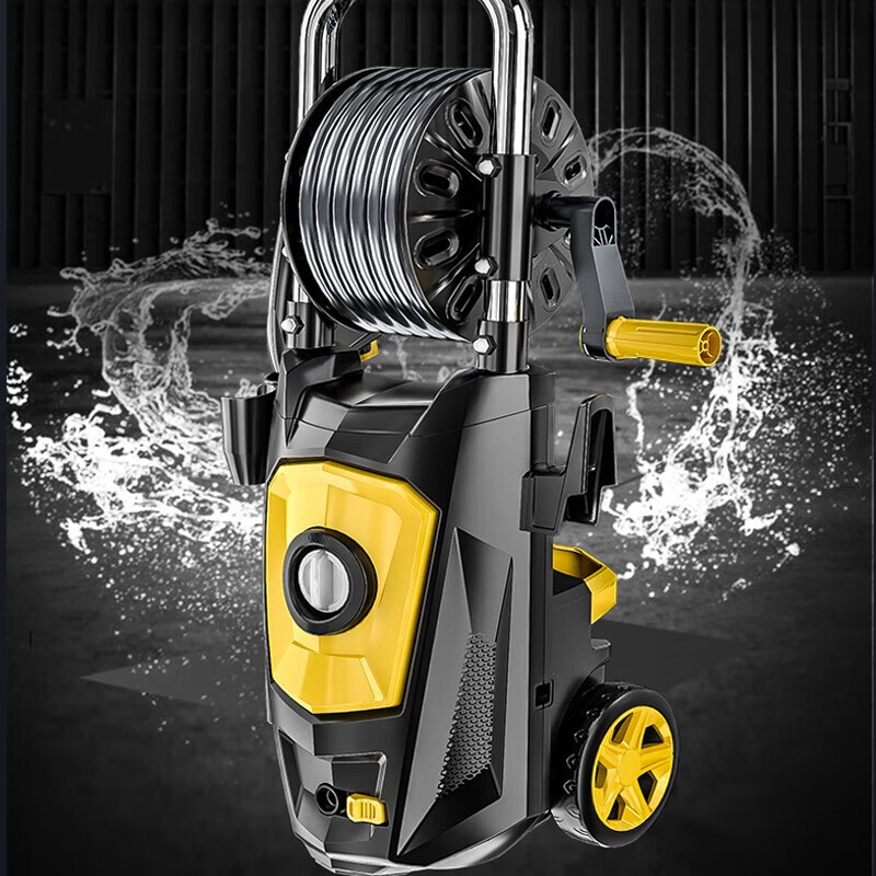 POHIR Car Wash Machine High-Pressure Washer with Hose Reel for Home Use, 220V High-Power Pressure Cleaning Machine for Yard Cleaning And Storage