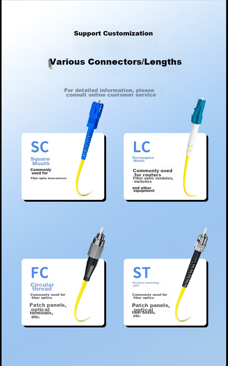 HAILE Single-Mode Fiber Optic Patch Cable (SC-SC, 9/125), Telecom-Grade Single-Core Pigtail Network Cable, 5 Meters, HJ-1SC 11
