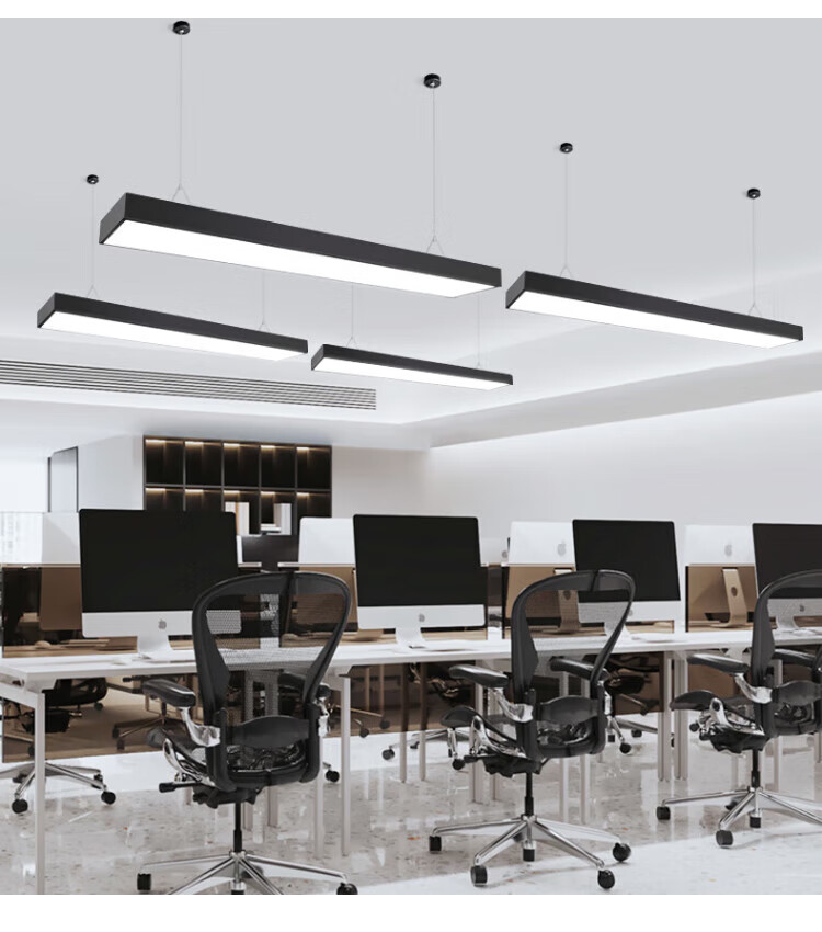 Dexin Office LED Linear Light Square Tube Lamp Conference Room Office Pendant Light White Rectangular 120*7-32W Cool White 8