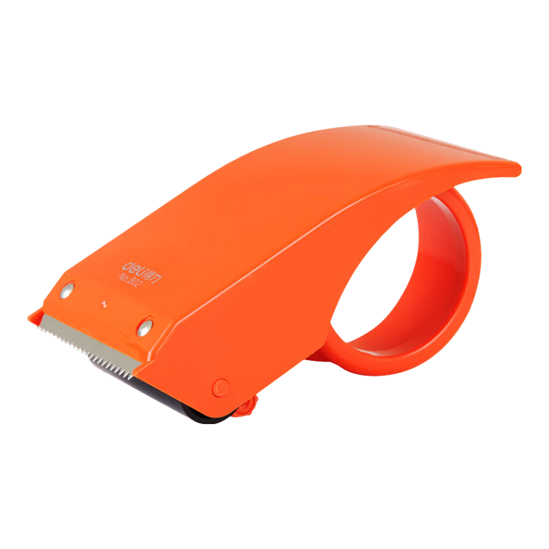 Deli Plastic Packaging Sealer Tape Dispenser, Suitable for Tape Width up to 60mm, Tape Cutter Machine with Stainless Steel Sharp Blade Head, Office Supplies, Red 802