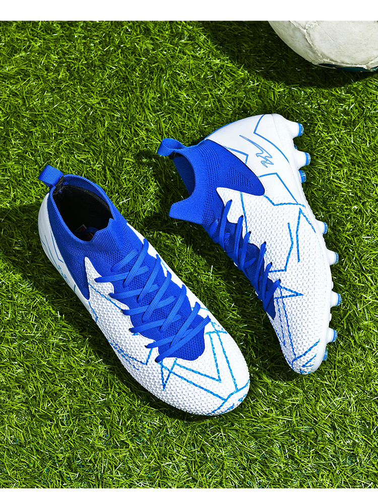Shuangxingbate Soccer Shoes, High-Top Breathable Artificial Turf Long Studs FG Adult Training Shoes for Men, Wear-Resistant Youth Competition Soccer Cleats 5