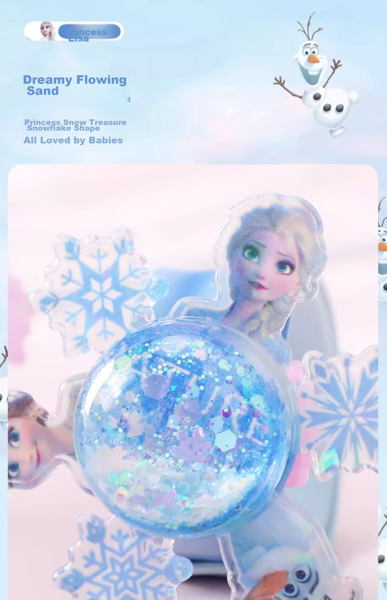 Disney Sand-Blowing Bracelet, Elsa Princess Spinning Top, Girls' Toy, Slap Bracelet, Birthday Gift for Girls 3