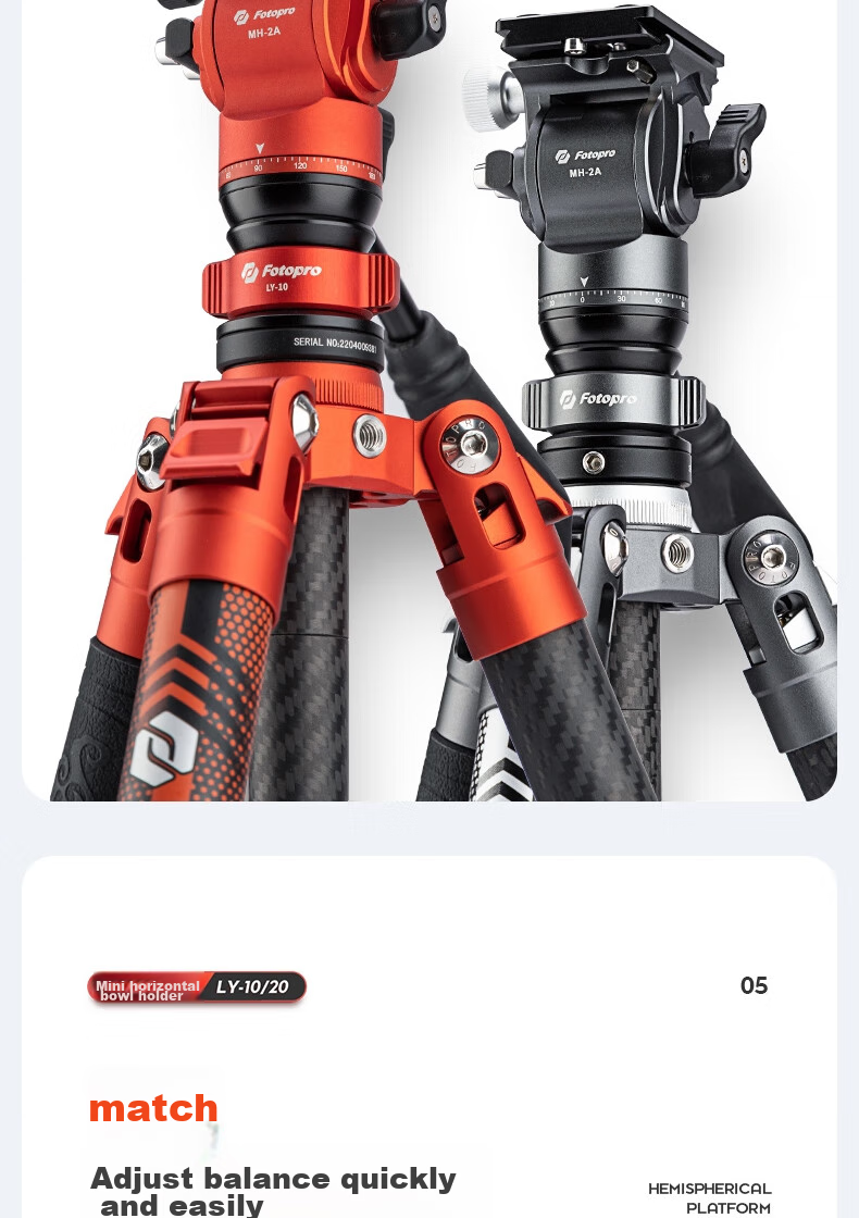 Fotopro LY-10pro Universal Photography And Video Camera Mirrorless Hydraulic Tripod Ball Head Mini Spherical Level Bowl Base 6