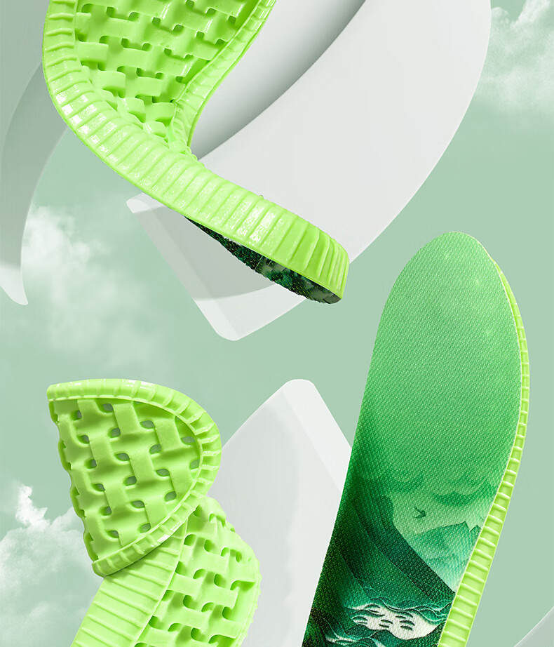 Warrior (Warrior) 2-Pair Sports Insoles for Men, Shock-Absorbing, Soft, Odor-Resistant, Breathable, Sweat-Absorbing, Military Training 6081 Green 35-36 5
