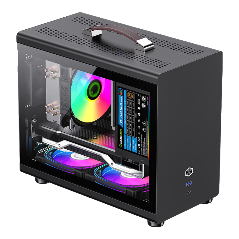GAMEMAX Spark Mini ITX Tower PC Case with Type-C Black
