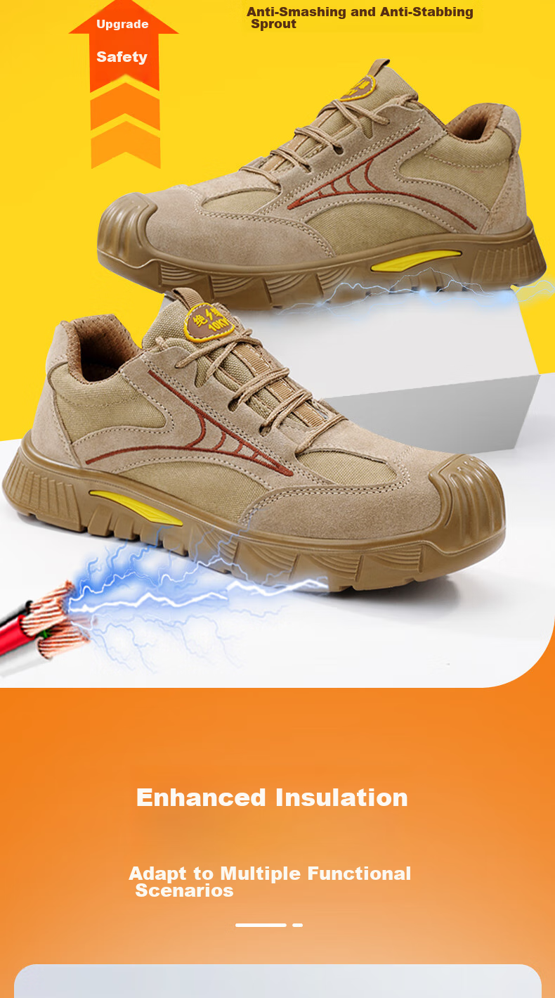 GUYISA Safety Shoes for Men, Breathable, Insulated 10KV, Electrician Anti-Smashing Anti-Puncture, Lightweight, Construction Site Work Boots 0225S Size 44 1
