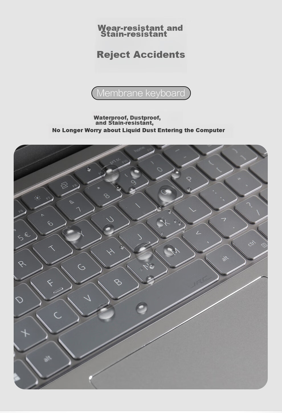 Jichuan Dell Inspiron 16 Plus-7630/14 Plus-7430/14 Pro/13 Pro Keyboard Cover, Laptop Keyboard Protective Film, TPU Transparent Dust Cover 6