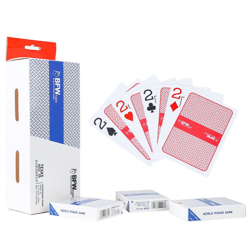 Miaoji Texas Hold'em Plastic Playing Cards, Waterproof Frosted PVC Large Print Poker Cards [Red And Blue, 12 Decks] MJ8377