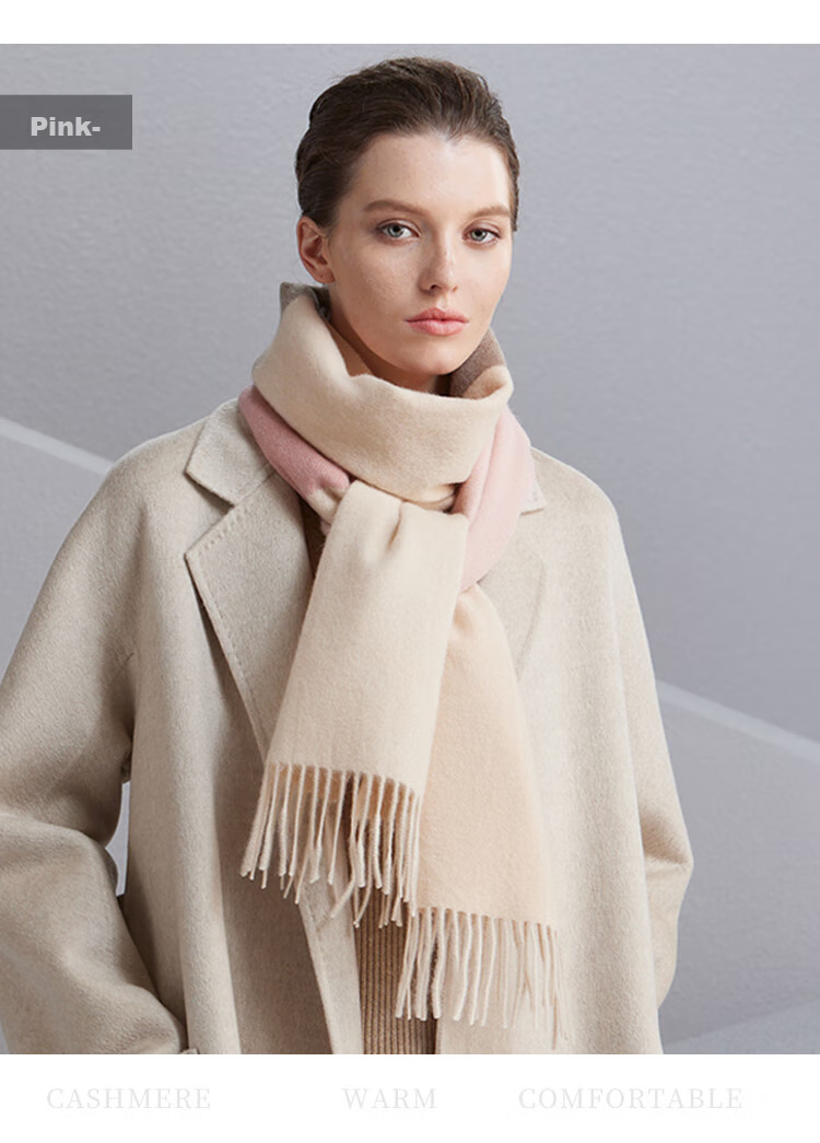 Hengyuanxiang 100% Cashmere Scarf, Women's Shawl, Warm Neck Warmer, Birthday Gift for Mom, Present for Elders 34