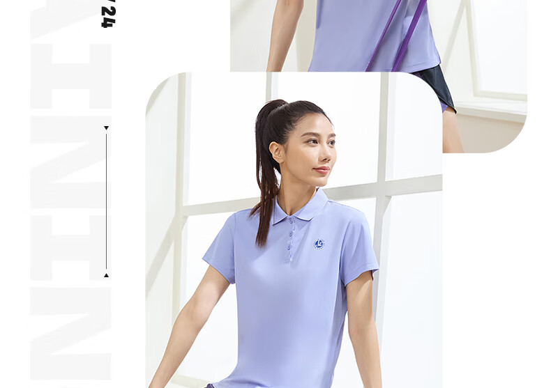 361° Women's Short-Sleeve T-Shirt, Summer New Style Quick-Dry Polo Shirt, Sports Running Loose Top, 662624112H-2 63