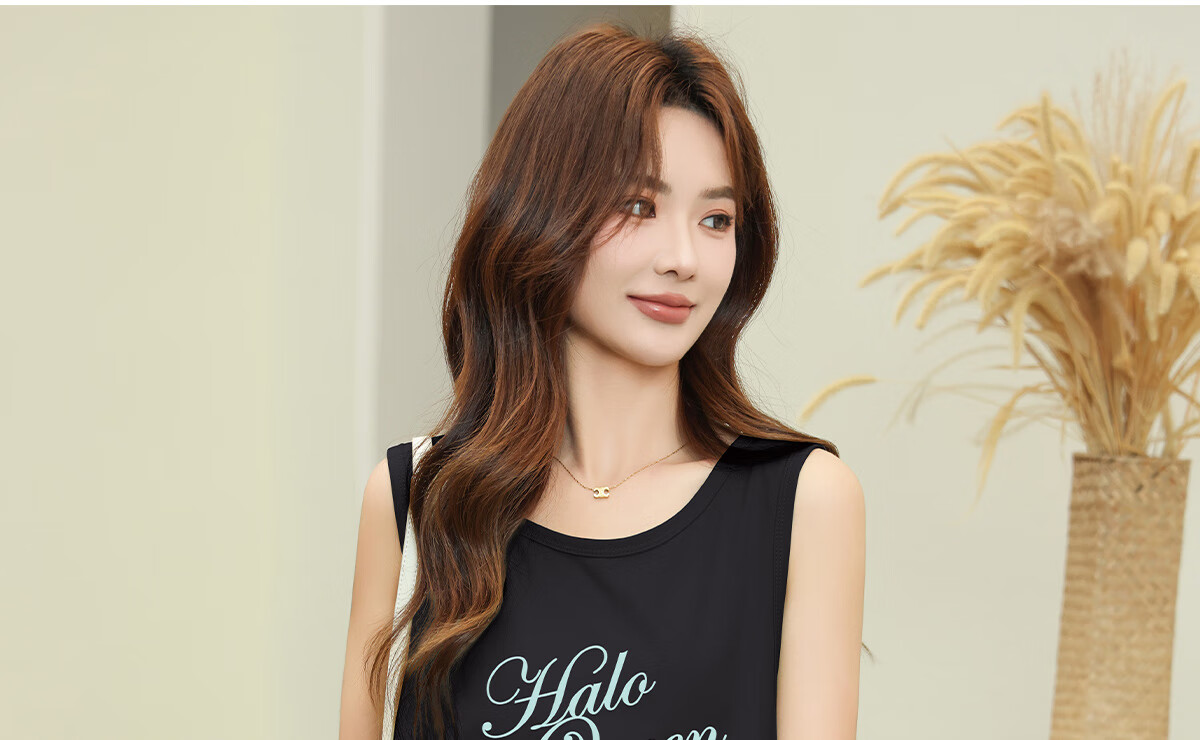 Halo Queen Women's American Style Sleeveless Tank Top Summer Casual Sports T-Shirt H142D3002 16