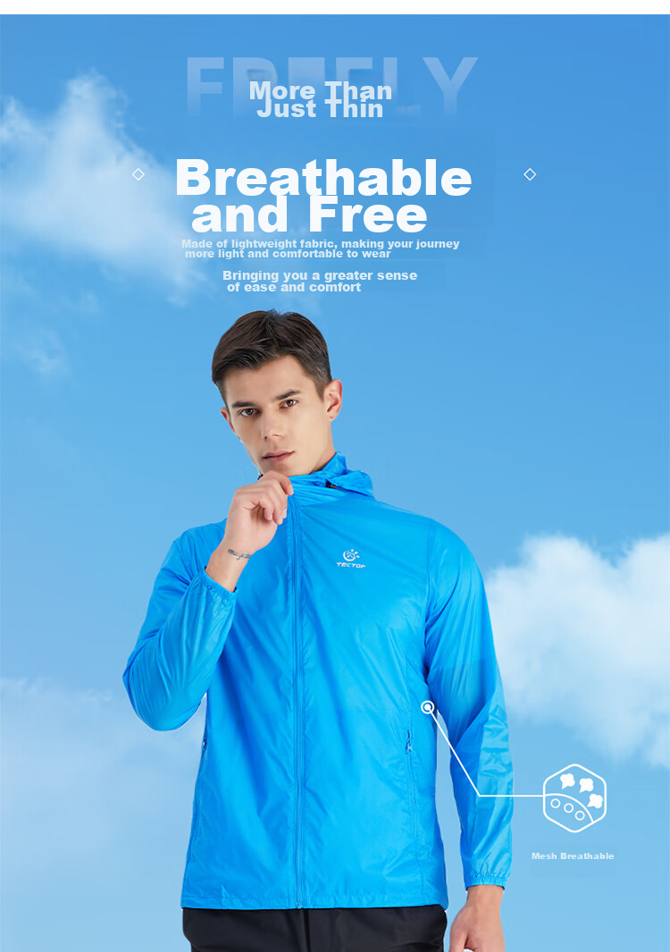 TECTOP Breathable Skin Coat, Water-Repellent Quick-Dry Windbreaker, Women's Pink S 7