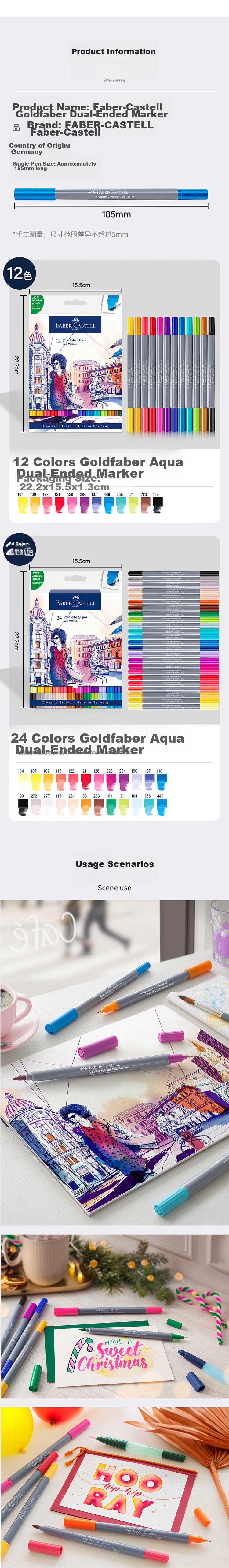 [Lowest Price Online] Faber-Castell Dual-Tip Markers, 12 Colors, Quick-Drying Water-Based Markers, Art Supplies, Kit 164612 Art Sketching 4