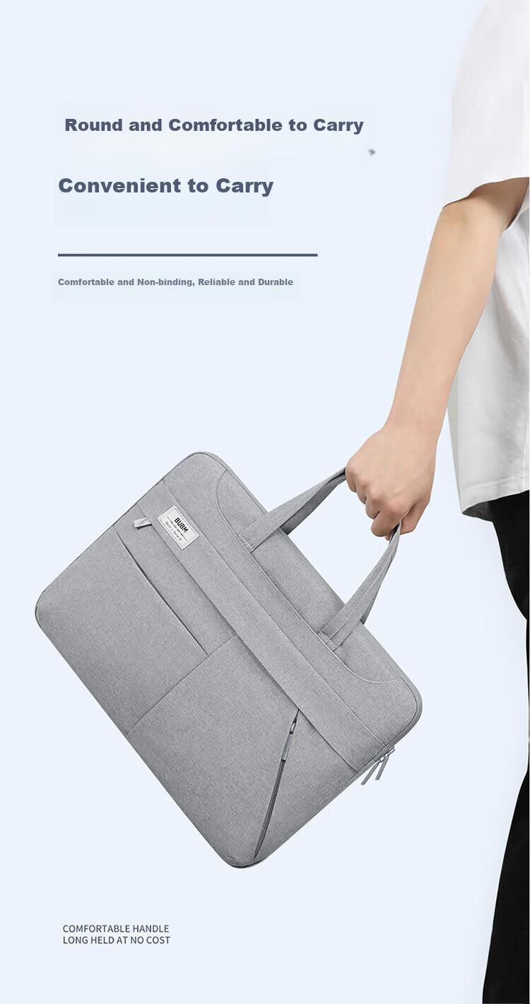 BUBM Laptop Bag Handheld Large Capacity for Men And Women, Compatible with Apple 15.6-Inch Lenovo Huawei Laptops, Business Laptop Sleeve 8