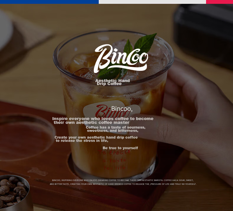 Bincoo Glass Coffee Cup, Iced Americano Cup, Dirty Ice Latte Cup, Cold Drink Summer Ins Transparent Cup, Can Be Placed in Dishwasher 1