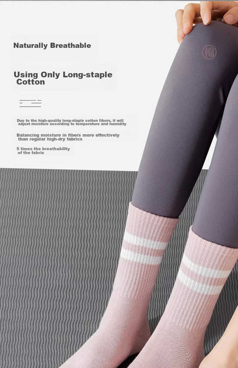 LangSha Yoga Socks for Women, Mid-Calf Sports Fitness Socks, Non-Slip Socks, Pilates Dance Socks, Silicone Floor Socks 9