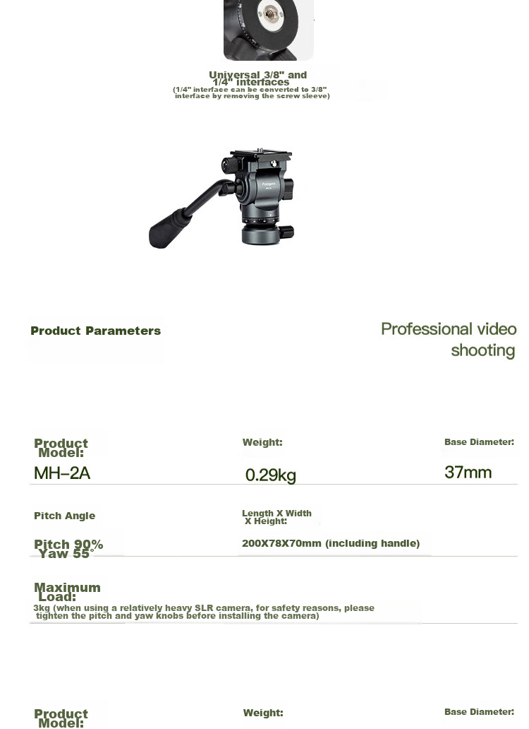 Fotopro MH-2L with Built-In Level Bowl Base, Akar Standard, Camera Mirrorless Video Shooting Hydraulic Damping Camera Gimbal, Black 18