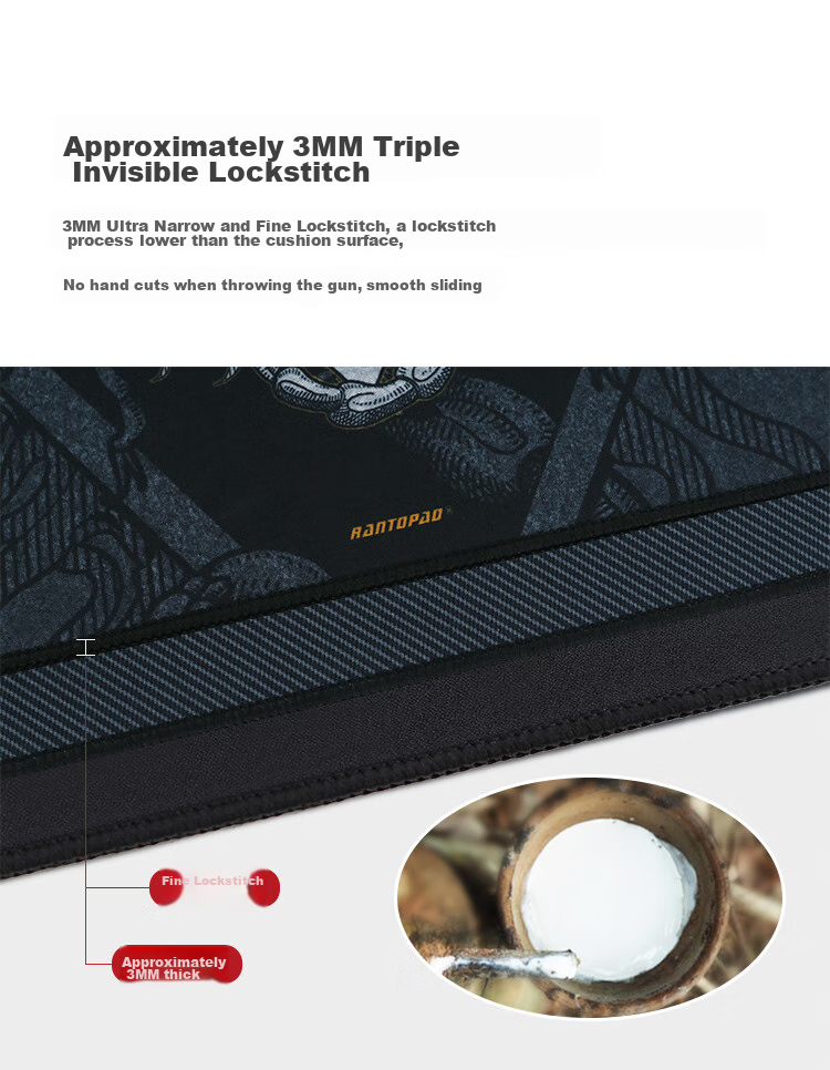 Rantopad HX-L Gaming Mouse Pad, Esports And Office Use Medium to Large Size Thickened Mouse Pad, Computer Laptop External Competition Gaming Mat, Mirror Surface 6