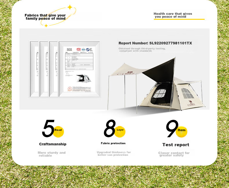 CAMEL Outdoor Camping Tent, Portable Folding, Rainproof, Thickened, Automatic Canopy Tent, 173BA6B112 3