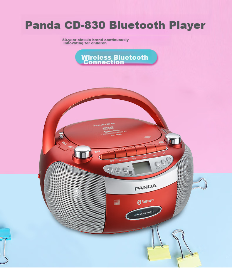 Panda CD-880 Bluetooth Speaker, CD Player, DVD Player, Tape Recorder, Voice Recorder, USB Drive And Memory Card Player, Transcription Machine, Learning Device (Blue) 3