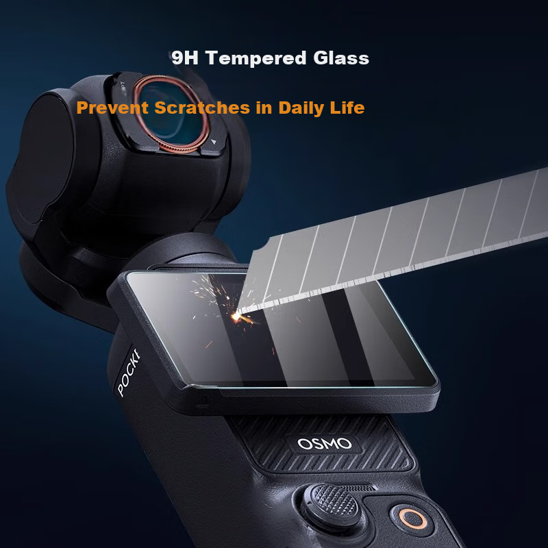 Zhuoer [Over 100,000 Sold Online] High-Definition Anti-Shatter Scratch-Resistant Tempered Glass Film for DJI Pocket 3/4 Camera, Action Camera Protective Film Lens Cover