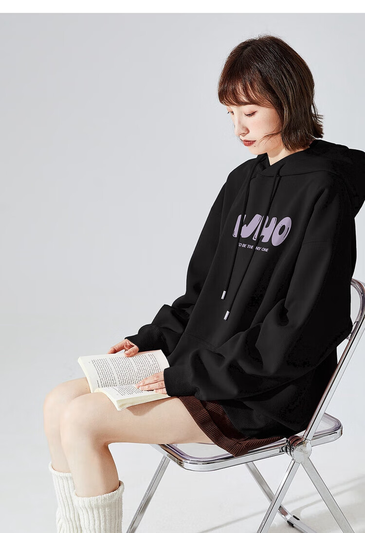 TonLion Autumn And Winter Women's Knitted Hoodie with Front Text, Versatile, Youthful, Fashionable Korean-Style Trendy Hooded Sweatshirt for Wome 11