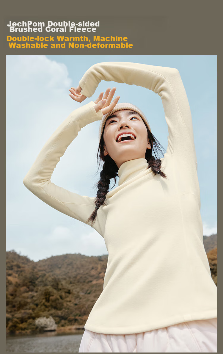 Beneunder Fleece Base Layer, Turtleneck, Autumn And Winter Warmth, Slim Fit, Elastic Inner Wear, Women's Top PM003 14