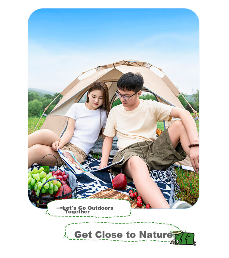 TAN XIAN ZHE Fully Automatic Sun Protection Tent, Outdoor Camping No-Setup Tent, Family Outing Camping Tent 28