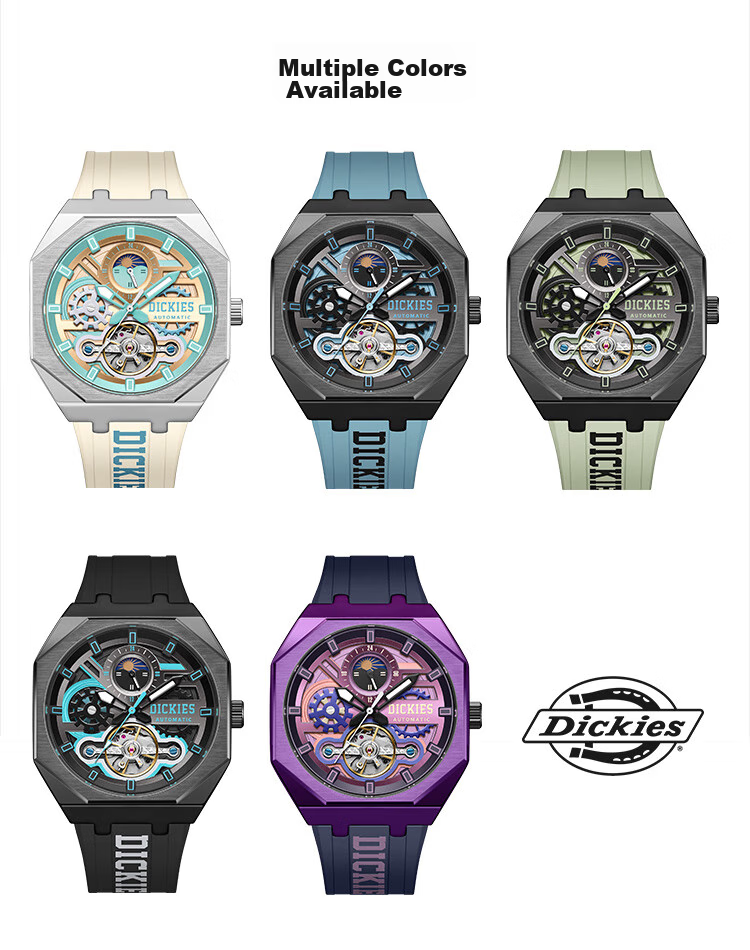 Dickies Mechanical Watch, Student Men's Fully Automatic Skeleton Luminous Watch, Mechanical Gift for Boyfriend, Valentine's Day Present, CL-485 11