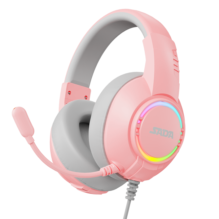 Saida SADA Wired Headphones, Over-Ear Professional Gaming Headset with Microphone for Computer Games, USB 7.1 Channel, Online Classes, Study, Office Work, Wired Control Earphones H-01