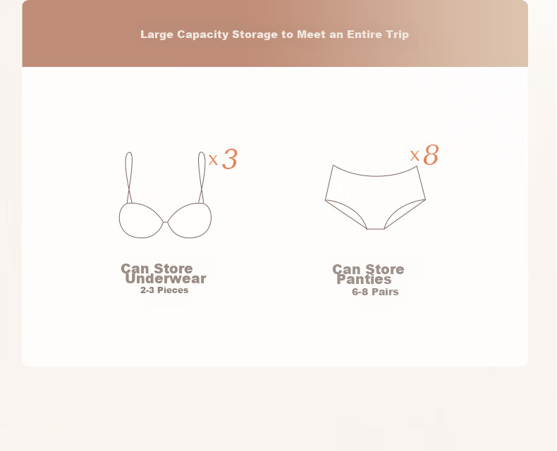EACHY Underwear Storage Bag, Travel Undergarment Organizer, Bra Panty Sock Organizer, Portable Ultra-Light, Pink 6