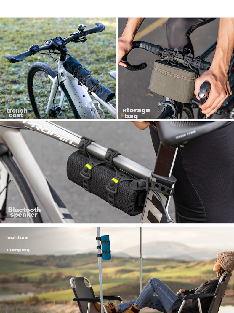 Bone Cycling Portable Storage Fruit Water Bottle Strap, Outdoor Off-Road Camping Bluetooth Speaker Binding Rope 11