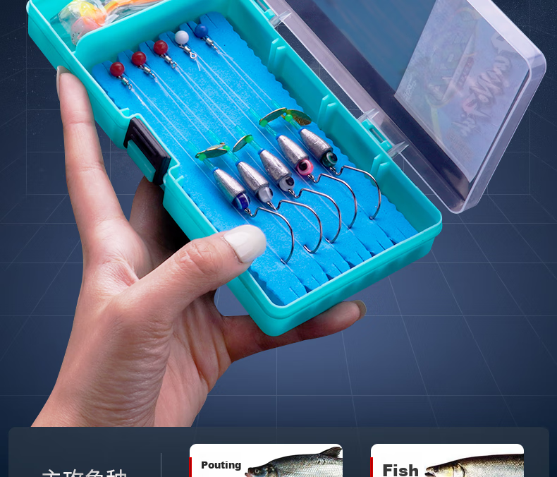Erciyuan Lure Fishing Rig, Pre-Tied with Line, T-Shaped Soft Bait, Bullet Lead, Curved Handle Hook Combination Bait, Anti-Snagging, for Bass And Mandarin Fish, Lure Fishing Set, 5g Bullet Lead + #4 Curved Handle Hook 2
