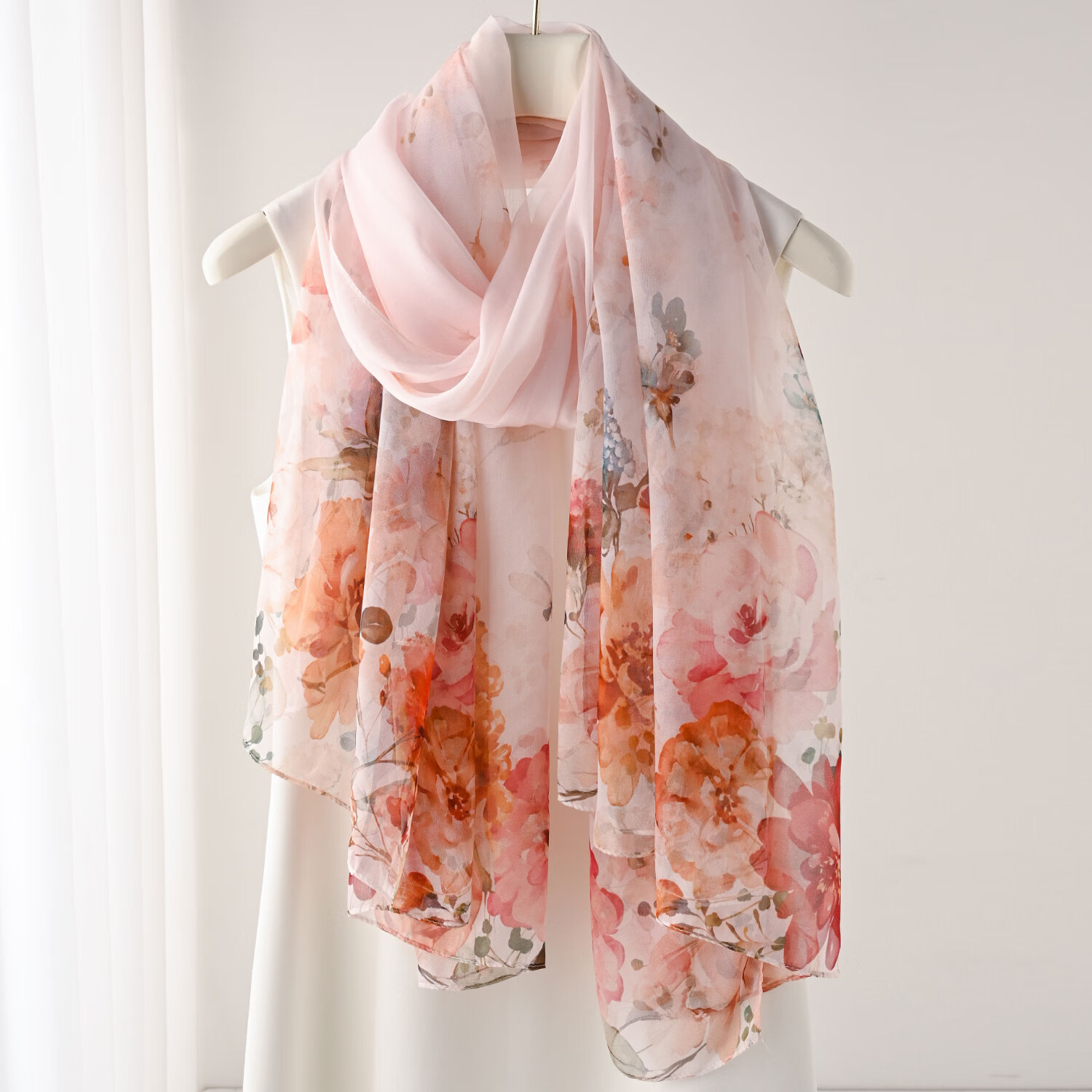 Hangsilu Silk Scarf for Women, Mulberry Silk Lightweight Chiffon Shawl, High-End Birthday Gift, Mid-Autumn Festival Present for Girls, Mothers And Elders