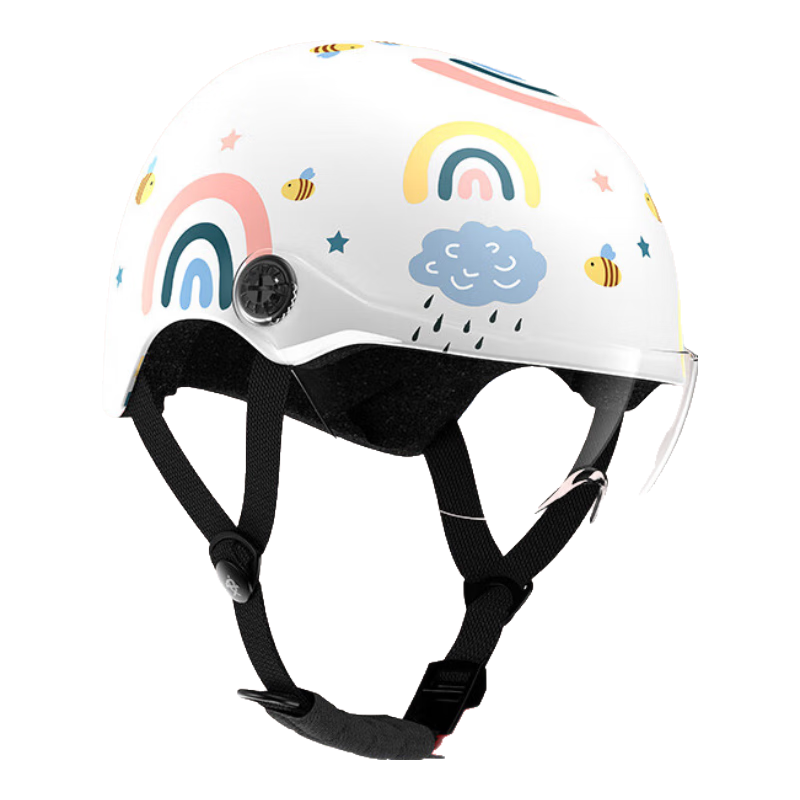 Xiaoan Children's Helmet, Electric Vehicle 3C Certified, for Boys And Girls, Summer Riding Half Helmet, Motorcycle And Electric Scooter Baby Safety Hat, Rainbow Zaozao 096S Small Size