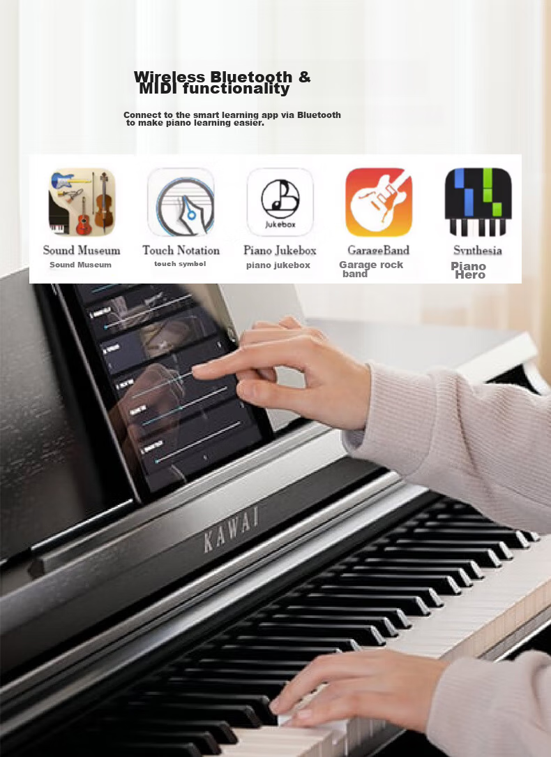 Kawai Digital Piano KDP120GR, 88-Key Weighted Hammer Action, for Adults And Children, Beginners And Professionals, Home Use, Upright Piano 14