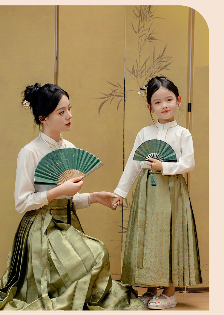 Menghu Will Drink Wine, Boys And Girls Know The Design of Horse-Face Skirt Spring And Autumn Style Children's Chinese-Style Black Horse-Face Skirt 130 15