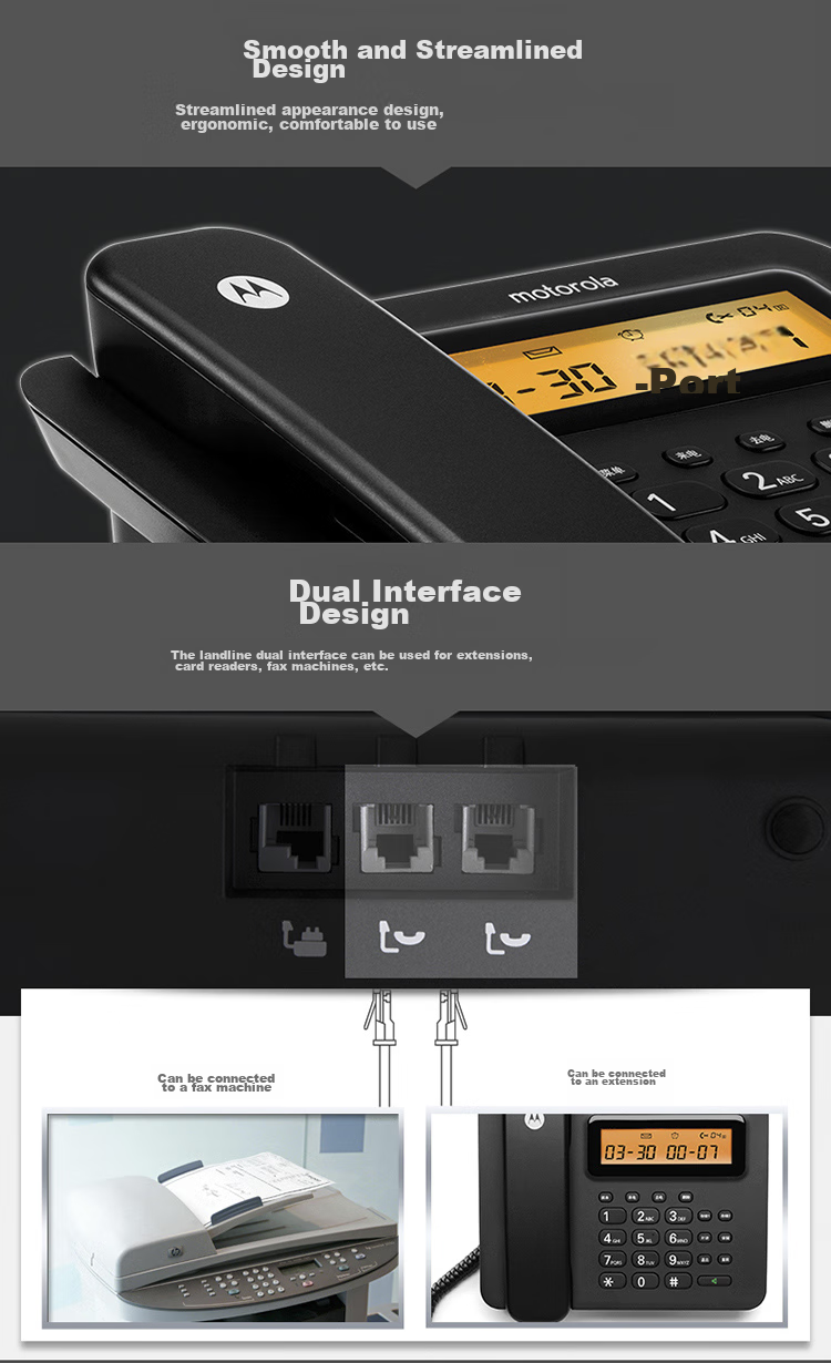 Motorola Digital Cordless Telephone, Wireless Landline Phone, Parent-Child Handset, Large Screen, Hands-Free, Voice Announce Function Requires Main Unit, C2601HC Child Handset (Black) 9