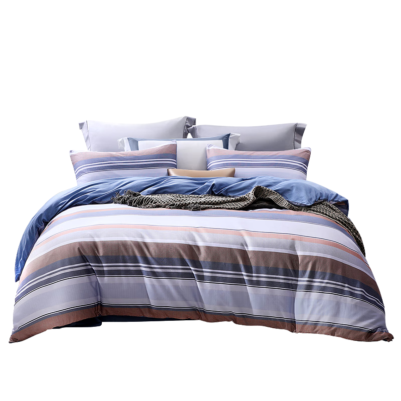 FUANNA Bedding Set, 100% Pure Cotton, Includes Bed Sheet And Duvet Cover, for King Size Bed, 230×229cm, Rhythm Patter