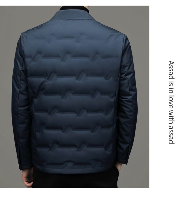 JEEP SPIRIT Men's Autumn Winter Business Casual Lapel Lightweight Warm Loose Down Jacket Black L 7