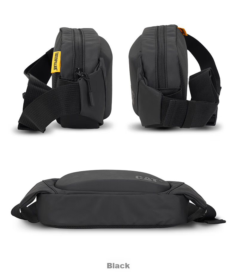 CAT Waist Bag, Chest Bag, Trendy Shoulder Crossbody Phone Bag, Hard Shell 3D Bag for Students, Birthday Gift for Men And Women, Black And Yellow, 84267 15
