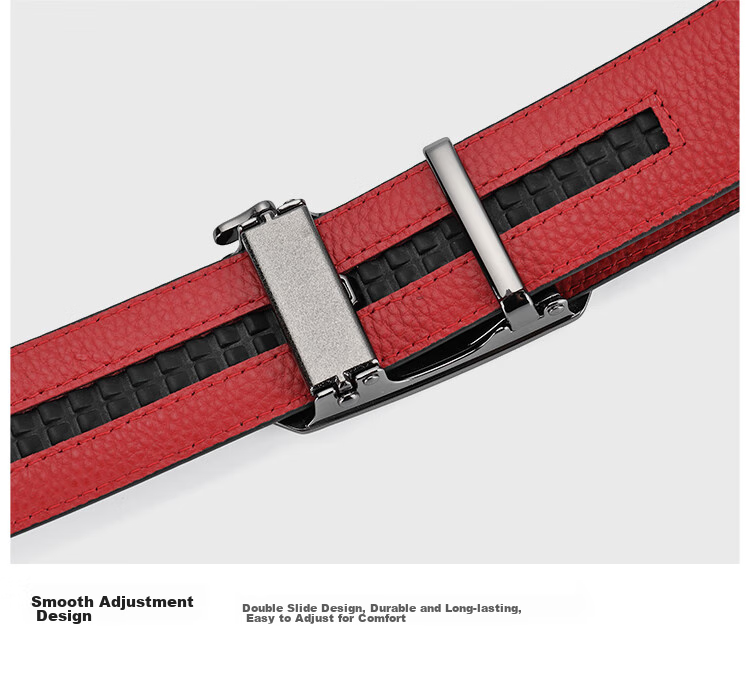 Goldlion Men's Belt, Top-Grain Leather, Automatic Buckle, Red Waistband Gift Box, Zodiac Year Trouser Belt, Birthday Gift 22